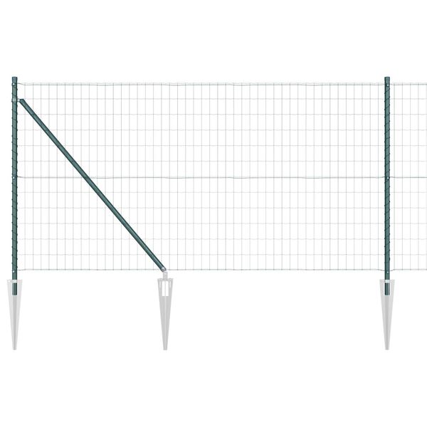 vidaXL Ogrodzenie z słupkiem Zielony 1 x 25 m Stal i PVC