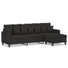 vidaXL 3-osobowa sofa z podn&oacute;żkiem, czarna, 210 cm, tkaniną