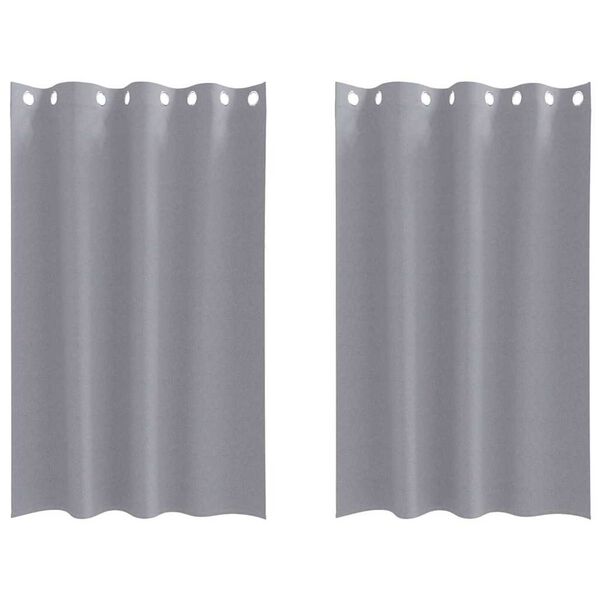 vidaXL Firany blackout z k&oacute;łkami 2 pcs Jasnoszary 175 x 140 cm