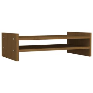 vidaXL Podstawka na monitor, miodowy brąz, 50x27x15 cm, lita sosna