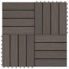 vidaXL Płytki tarasowe tłoczone, WPC, 11 szt, 30x30cm, 1m², brąz