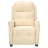 vidaXL Fotel masujący, kremowy, obity tkaniną