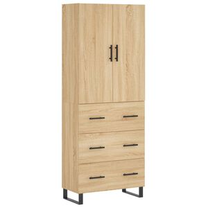 vidaXL Witrynka, dąb sonoma, 69,5x34x180 cm, materiał drewnopochodny