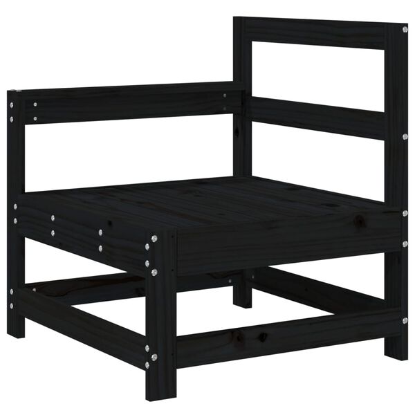 vidaXL Ogrodowe sofy narożne, 2 szt., czarne, lite drewno sosnowe