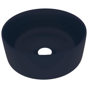 vidaXL Luksusowa, okrągła umywalka, matowy granat, 40x15 cm, ceramika
