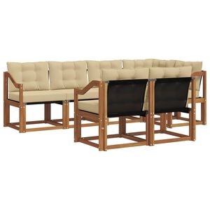 vidaXL Zestaw sof na zewnątrz z poduszką 7 pcs Naturalny i Beżowy