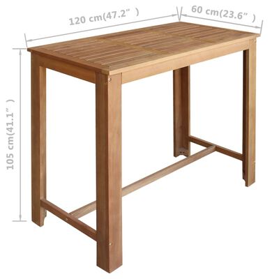 vidaXL Stolik i stołki barowe, 5 elementów, lite drewno akacjowe