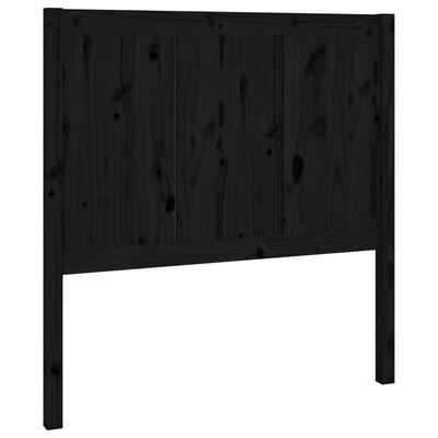 vidaXL Wezgłowie łóżka, czarne, 80,5x4x100 cm, lite drewno sosnowe