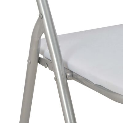 vidaXL Składane krzesła jadalniane, 2 szt., białe, sztuczna skóra
