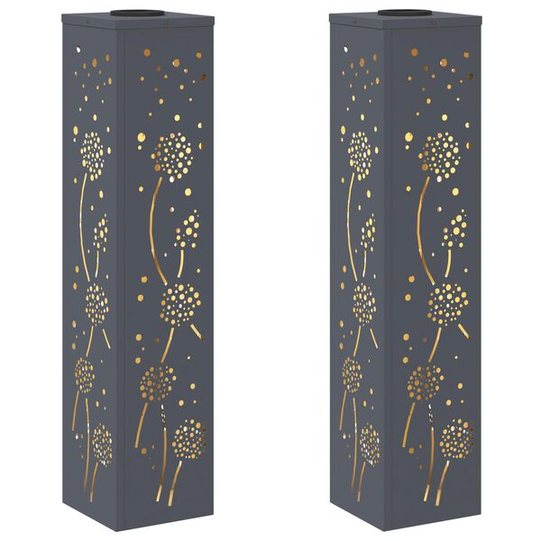 vidaXL Słoneczna LED lampa na ścieżkę 2 pcs Antracyt