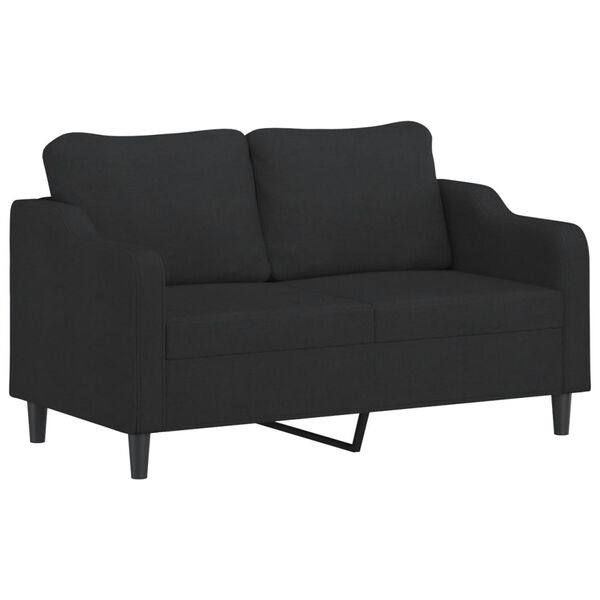 vidaXL Sofa 2-osobowa, czarna, 140 cm, tapicerowana tkaniną
