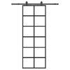 vidaXL Drzwi przesuwne z zestawem okuć czarne 76x205 cm ESG szkło