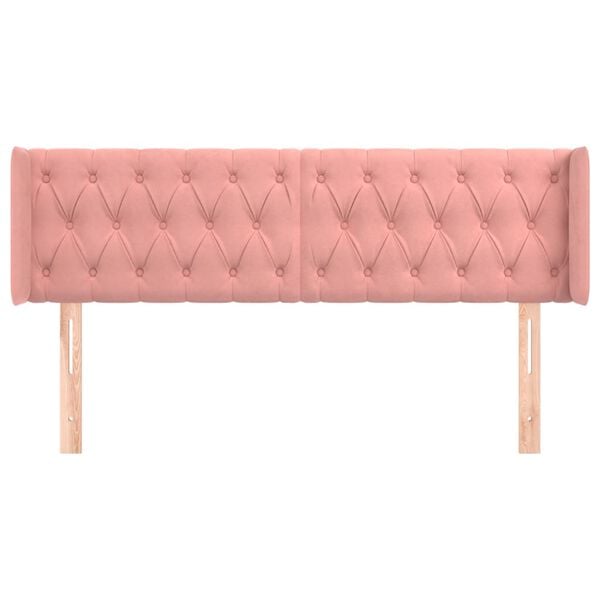 vidaXL Zagł&oacute;wek uszak, r&oacute;żowy, 147x16x78/88 cm, aksamit