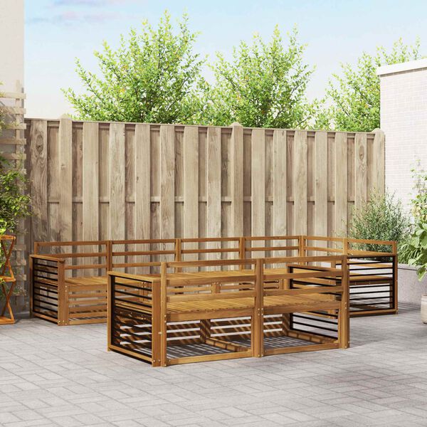 vidaXL Zestaw sof na zewnątrz 7 pcs Naturalny Lite Drewno Akacji