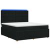 vidaXL Ł&oacute;żko z box spring LED z materacem Czarny 180 x 200 cm tkanina