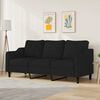 vidaXL Sofa 3-osobowa, czarna, 180 cm, tapicerowana tkaniną