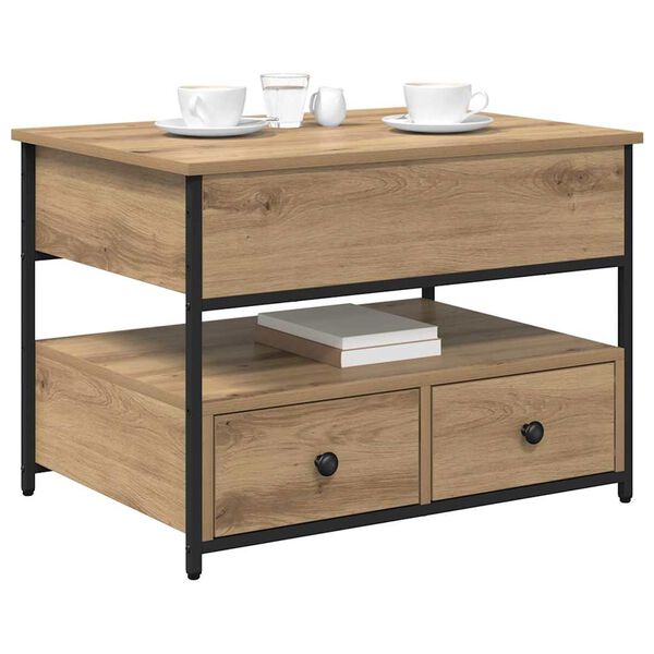 vidaXL Stolik kawowy z szufladą Dąb rzemieślniczy 70 x 50 x 54.5 cm