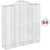 vidaXL Kosze gabionowe, 4 szt, 200x50x200/220 cm, galwanizowane żelazo