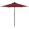 vidaXL Parasol ogrodowy na stalowym słupku, bordowy, 225x225x212 cm