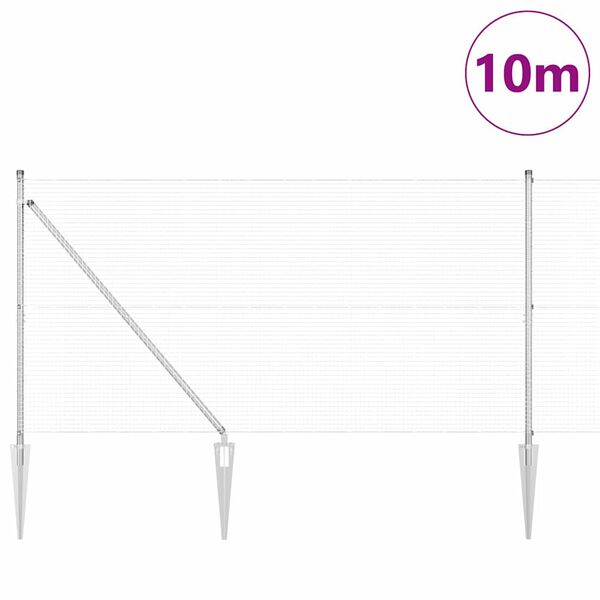 vidaXL Słupek ogrodzeniowy. Srebrny