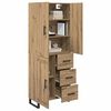 vidaXL Highboard z szufladą 2 pcs Dąb rzemieślniczy 69,5 x 34 x 180 cm