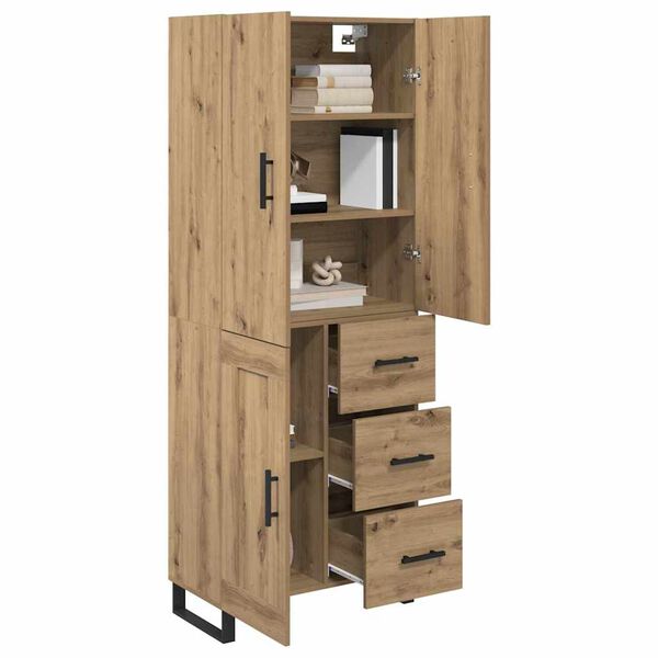 vidaXL Highboard z szufladą 2 pcs Dąb rzemieślniczy 69,5 x 34 x 180 cm
