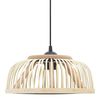vidaXL Lampa wisząca, bambusowa, 40 W, 34x14,5 cm, E27, p&oacute;łkolista