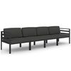 vidaXL 4-cz. zestaw mebli ogrodowych, poduszki, aluminium, antracyt