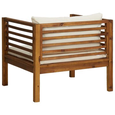 vidaXL Krzesło ogrodowe z kremowymi poduszkami, lite drewno akacjowe