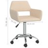 vidaXL Obrotowe krzesło stołowe, kremowe, tapicerowane tkaniną