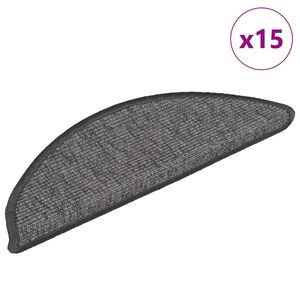 vidaXL Maty na schody 15 szt. 56x17x3 cm Beżowo-szare p&oacute;łokrągłe