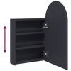 vidaXL Szafka łazienkowa z lustrem i LED, łukowa, szara, 42x13x70 cm