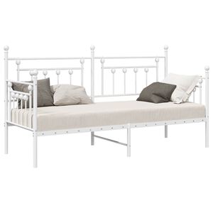 vidaXL Rama ł&oacute;żka dziennego Biały 75 x 190 cm Stal