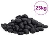vidaXL Polerowane kamyki, 25 kg, czarne, 2-5 cm