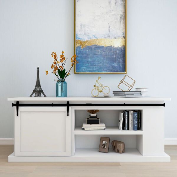 vidaXL System do drzwi przesuwnych do mebli, stal węglowa, 183 cm