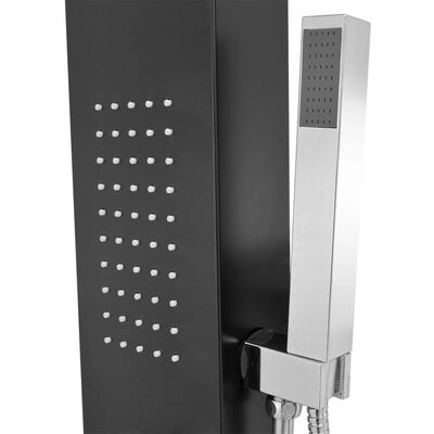 vidaXL Panel prysznicowy, aluminiowy, czarny matowy