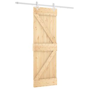 vidaXL Drzwi przesuwne 70 x 210 cm Lite Drewno Sosnowe (Nieobrobione)