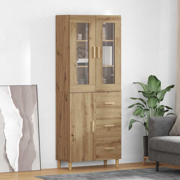 vidaXL Highboard z szufladą Dąb rzemieślniczy 69,5 x 34 x 180 cm