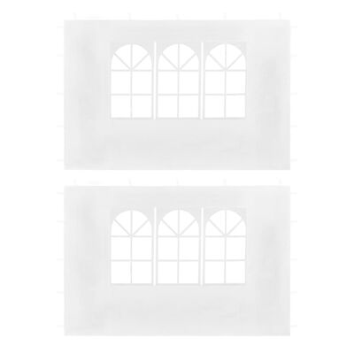 vidaXL Ścianki boczne do namiotu, 2 szt., z oknem, białe