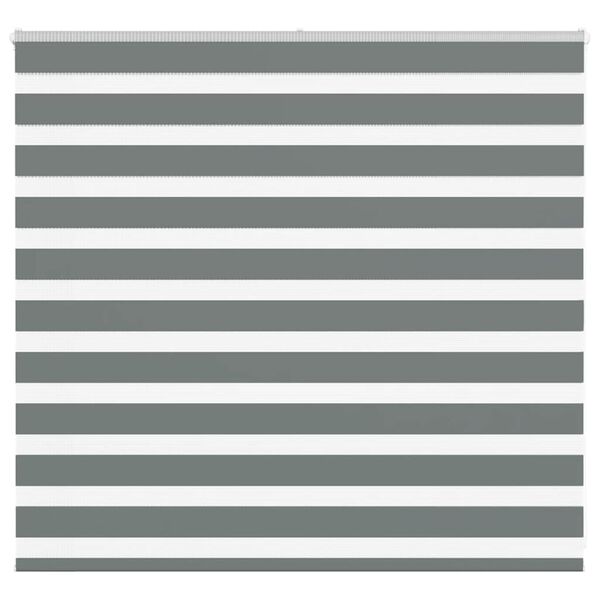 vidaXL Roleta zebra, ciemnoszara, szerokość tkaniny 155,9cm, poliester
