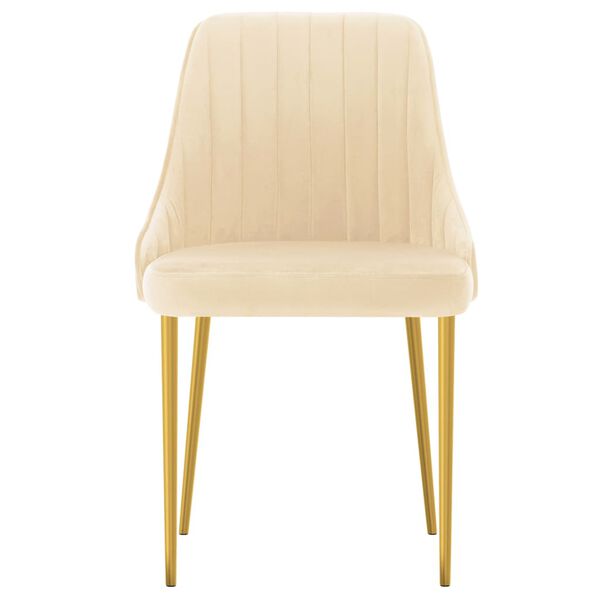 vidaXL Krzesła stołowe, 4 szt., kremowe, obite aksamitem