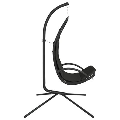 vidaXL Ogrodowe krzesło wiszące, poduszka, ciemnoszare, tkanina i stal