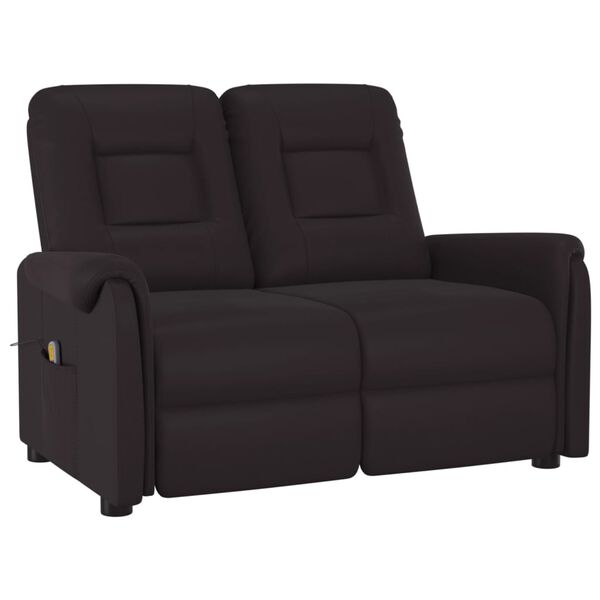 vidaXL Rozkładany fotel masujący, 2-os., czarny, sztuczna sk&oacute;ra