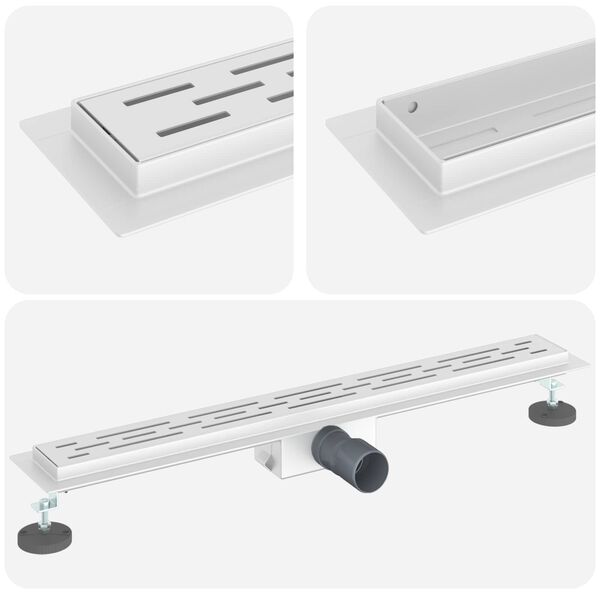 vidaXL Odwodnienie prysznicowe z designem linii Srebrny 80 cm