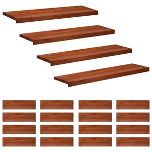 vidaXL Nakładki na schody 20 szt. 90 x 30 x 2 cm brązowy Drewno bukowe