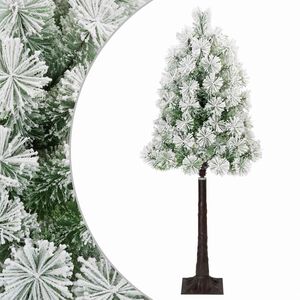 vidaXL Sztuczna choinka z zawiasami 120 cm PVC i Metal Zielony i Biały