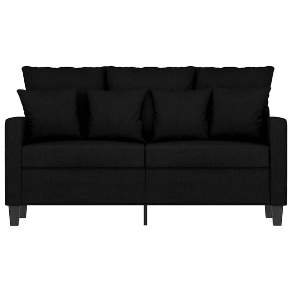 vidaXL Sofa 2-osobowa, czarna, 120 cm, tapicerowana tkaniną