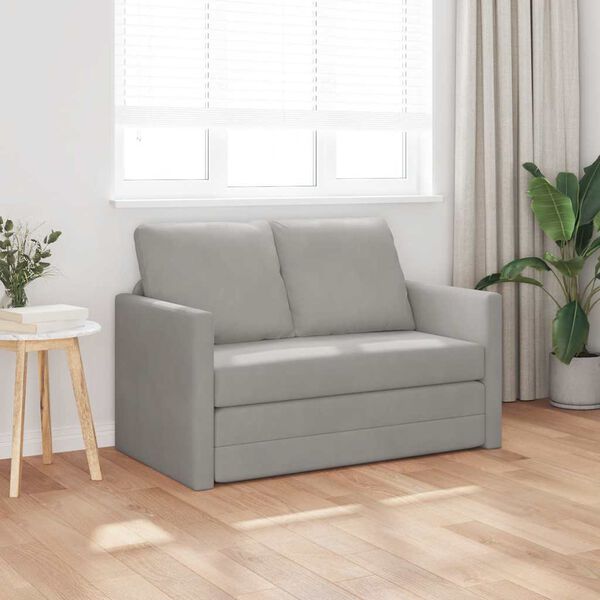 vidaXL Sofa podłogowa 2-w-1, jasnoszara, 122x204x55 cm, aksamit