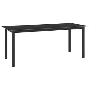 vidaXL St&oacute;ł ogrodowy, czarny, 190x90x74 cm, aluminium i szkło