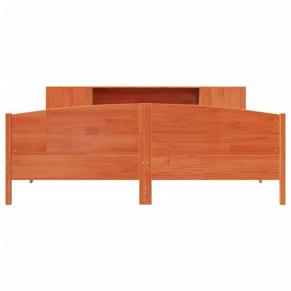 vidaXL Ł&oacute;żko z regałem, bez materaca, 180x200 cm, lite drewno sosnowe